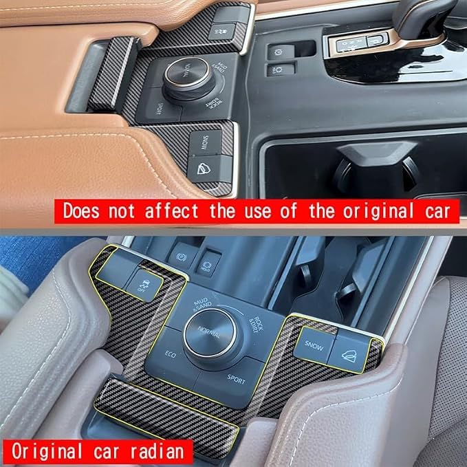2Pcs Armrest Box Top Button Glitter Interior Modifications Compatible with Toyota Grand Highlander 2024 2025 2026 Fit for 2024-2026 Grand Highlander ABS Accessories(Carbon Fiber)
