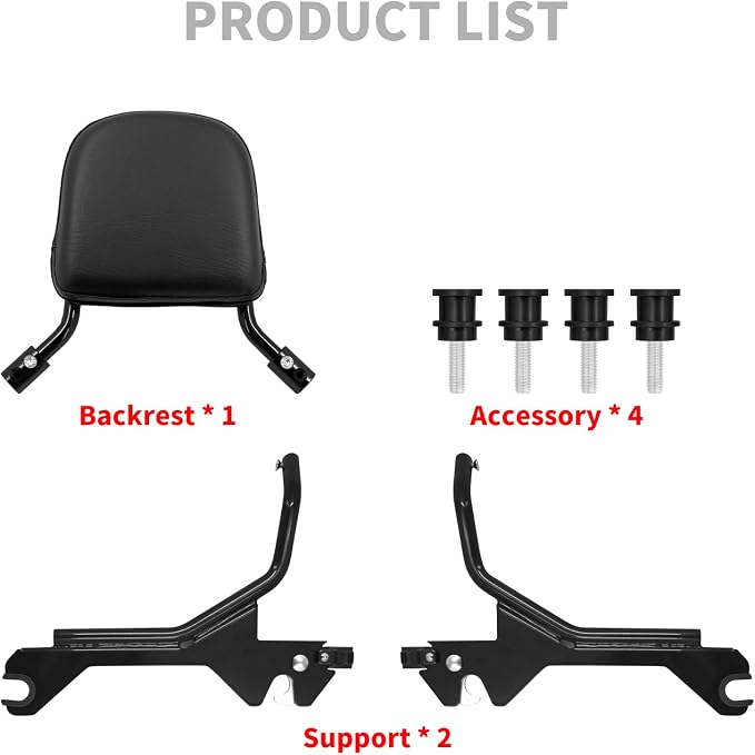 Motorcycle Sissy Bar Passenger Backrest Upright with Pad Fit For Harley Softail Fat Boy FLFB FLFBS Breakout FXBR FXBRS 2018-up