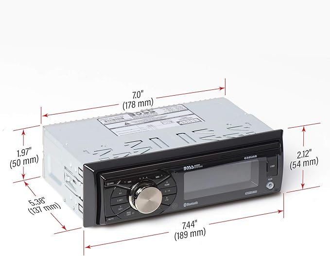 BOSS Audio Systems 632UAB Car Stereo - Single Din, Bluetooth, No CD DVD Player, AM/FM Radio Receiver, Wireless Remote Control, Aux in, USB