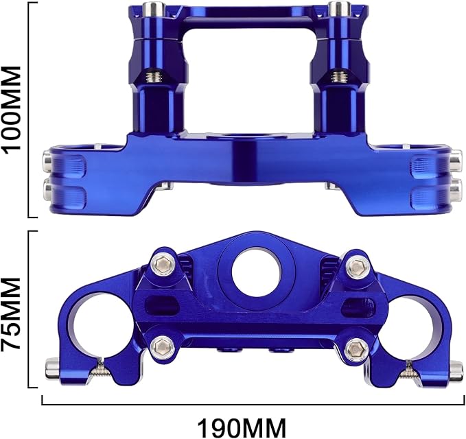 Dirt Pit Bike Top Triple Clamp 7/8" 22MM Upper Triple Tree Bar Mount with Risers Set CNC for TTR 110 TTR110 TTR110E 2008-2025 Blue Motorcycle Motocross