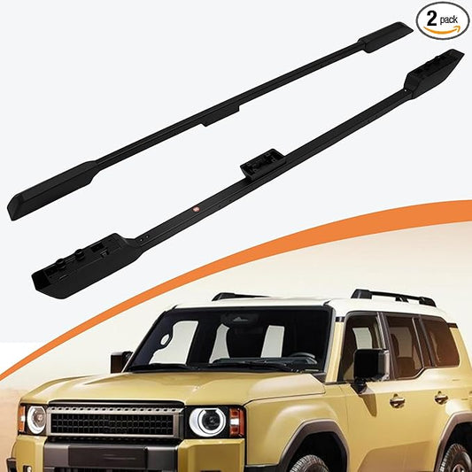 OEM Style Roof Rack Cross Bars for 2024-2026 Toyota Land Cruiser Prado LC250 J250/1958-200LBS Aluminum Alloy Lockable Cargo Carrier Rails (No Drilling Required)