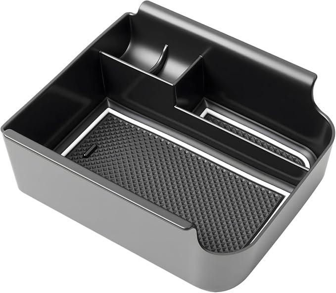 SKTU for 2025 2026 VW Golf Accessories Center Console Organizer for 2025 2026 Volkswagen Golf Console Tray 2025 2026 Golf ABS Durable Console Organizer with Coin Holder (White)