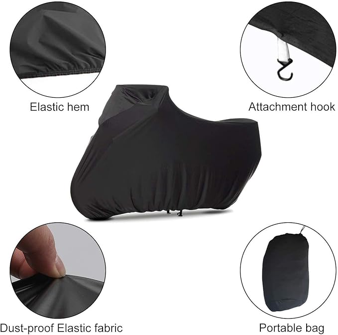 WinPower Indoor Motorcycle Cover Stretch Elastic Dustproof Covers for Motorbikes, 104 x 41 x 49 inches