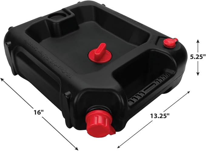 Performance Tool W4076 10-Quart Oil Drain Container, Deep Drain Well, Integrated Handle, Sealing Rubber Gaskets, Black