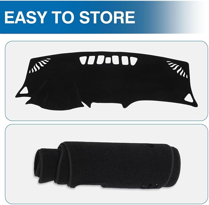 KUST Black Dash Cover for 2018-2023 2024 Chevrolet Equinox (Without HUD) (L, LS, LT, Premier) Non-Slip Dashboard Cover Polyester Dashboard Cover Accessories for Equinox Custom Fit Dash Mat No Glare