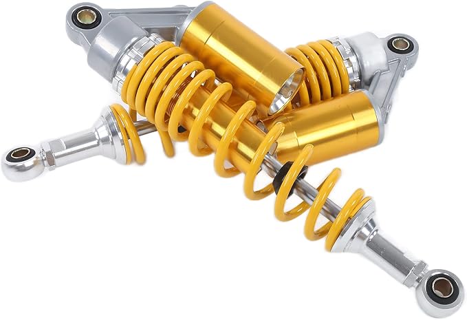Pair 13.5 Inch Aluminum Motorcycle Shock Absorbers, Universal Smooth All alloy Comfy Damper for ATV Go Kart Quad Dirt Sport Bikes (Yellow
