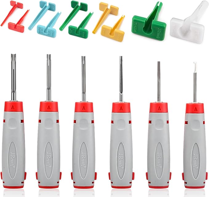 JRready ACTCRH7A05 Deutsch Pin Removal Tool Set, 16PCS Connector Depinning Tool Kit with Integrated Slide-Out Protective Sleeve, with Steel RT1 Terminal Extractor Tools for DT DTM DTP HD30 Connectors