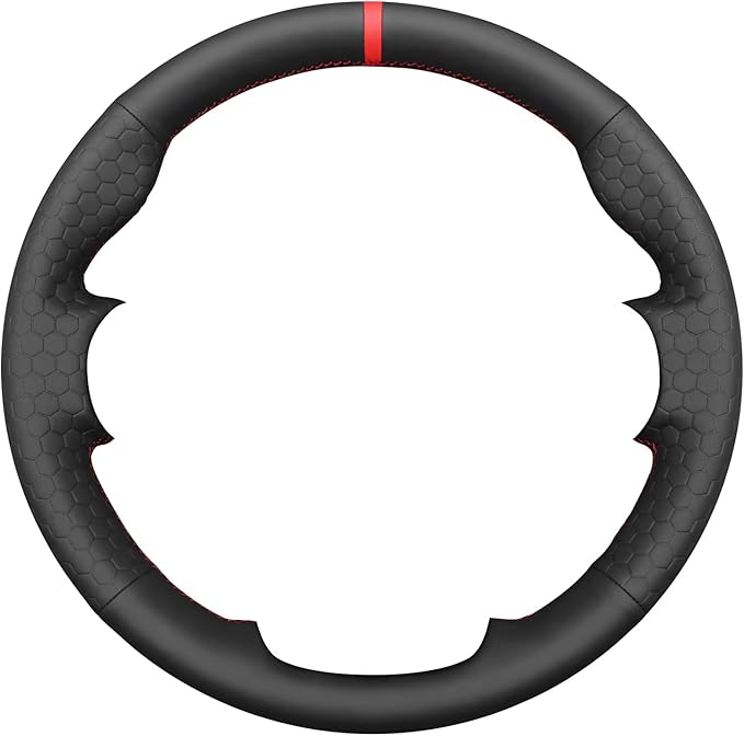 MEWANT Steering Wheel Cover Compatible with Toyota Hilux 2015-2021 / Fortuner 2015-2021 Hand Sewn Microfiber Leather Car Steering Wheel Wrap