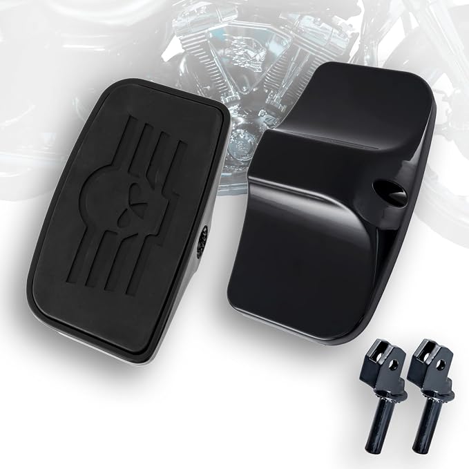 Driver Footpeg Passenger Peg Floorboard Footboard for Yamaha Xvs Vstar Virago Stryker Xvs950 Xv1100 Xvs1300 Etc (Skull, GlossBlack)