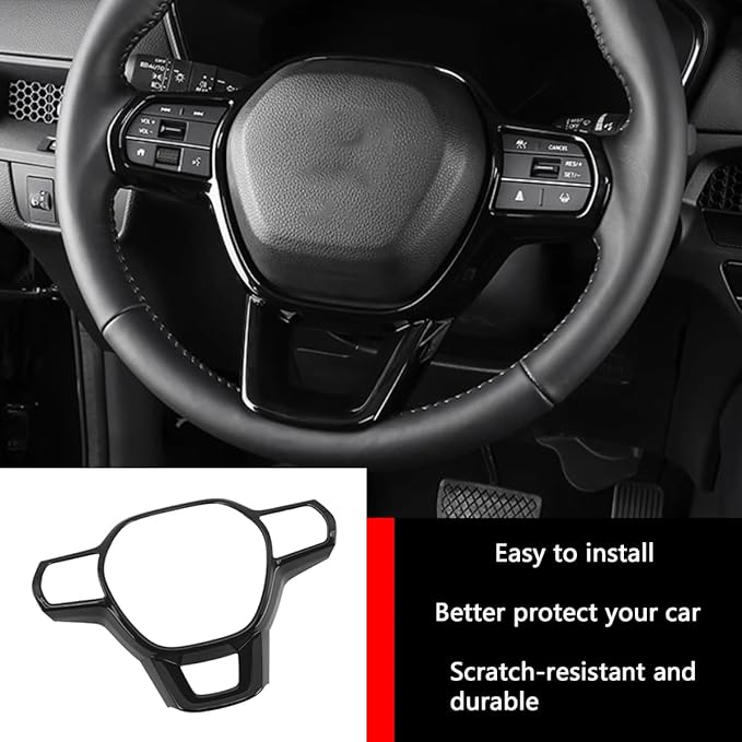 Car Accessories Fit for Honda CR-V CRV 2023 2024 Interior Button Cover Trim Strips (Glossy Black) ABS 1 PC