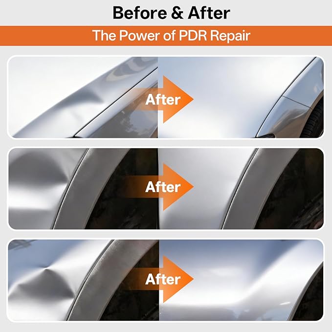 Paintless Dent Repair Kit for Car, PDR Dent Removal Tools with Dent Lifter & Pro Dent Puller Tabs, Auto Body Dent Puller for Car Dent Repair, Hail Damage Repair