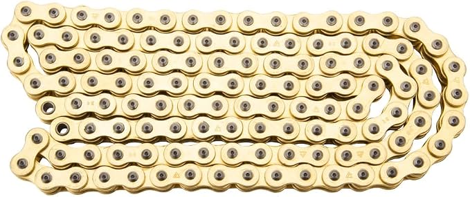 Tusk 520 Gold X-Ring Chain 520x120 – High-Performance Motorcycle & ATV Chain – 8,120 lb Tensile Strength – Clip Master Link Included