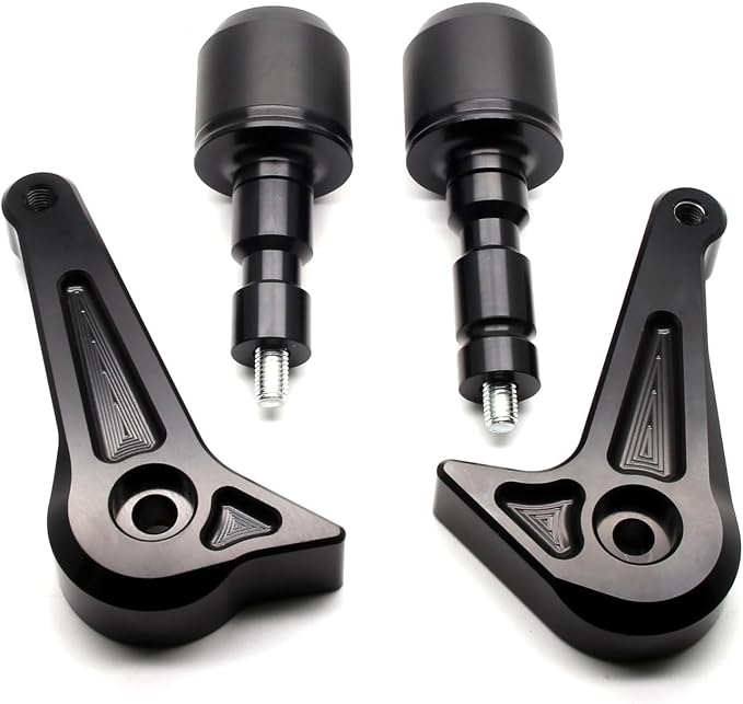 MZS Motorcycle Frame Sliders, YZF-R6 Falling Crash Protector Guards No Cut Kits CNC Black Compatible with YZF R6 2017 2018 2019 2020 2021