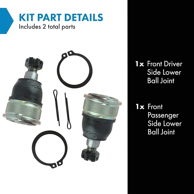 TRQ Front Lower Driver and Passenger Side Ball Joint Set Compatible with 2002-2003 Acura RSX Type-S 2002-2005 Honda Civic Hatchback