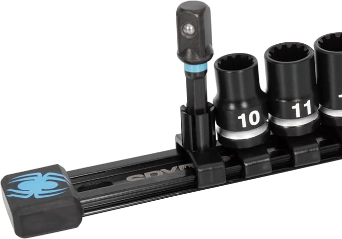 Spyder 10-Piece 3/8-inch Spline Drive Metric Impact Socket Set with Adapter, for 6pt, 12pt, Star, Square, Spline and Damaged Fasteners