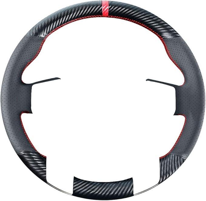 DIY Stitching Carbon Fiber Steering Wheel Cover for for Tundra Sequoia 2014-2021 / Toyota Tacoma 2012-2021 / for 4Runner 2010-2021 Leather Interior Accessories