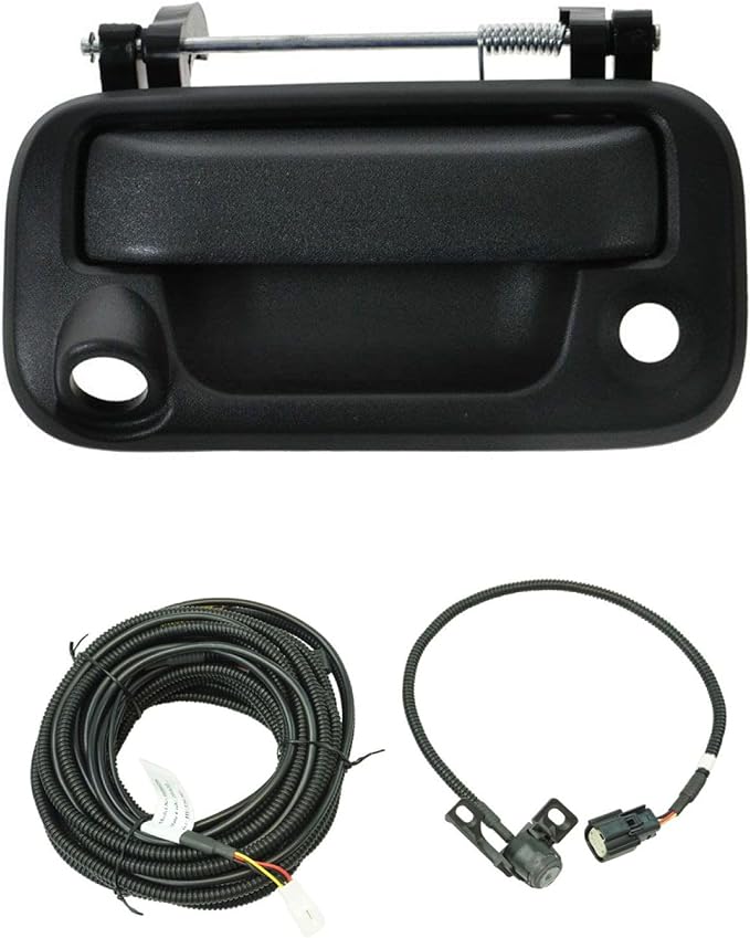 TRQ Rear View Camera Add On Kit w/Wiring Harness & Tailgate Handle Compatible with Ford