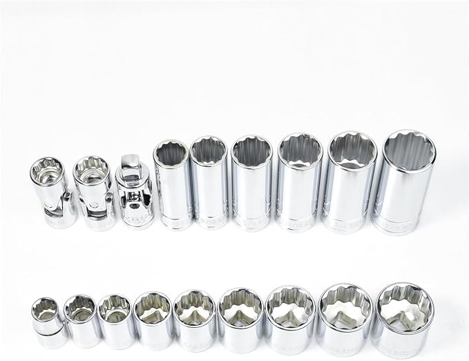 K Tool International Socket Set Pro 23 Piece 3/8 in. Dr Chrome