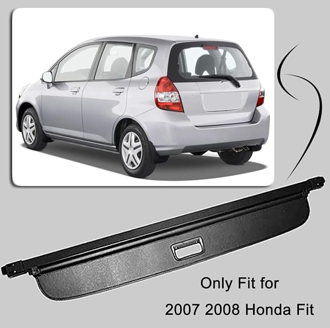 Cargo Cover for 2007 2008 Honda Fit Jazz Trunk Shielding Shade Black by Kaungka