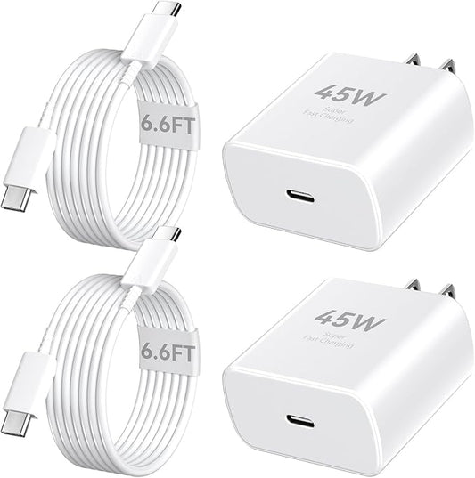 Phone 17 16 Pro Max Charger Fast Charging, 45W Super Fast USB C Charger Block with 6.6FT Charging Cable for 17 16 Pro Max/17 16 Pro/16 Plus,15 Pro Max/15 Pro/16, Android Phone