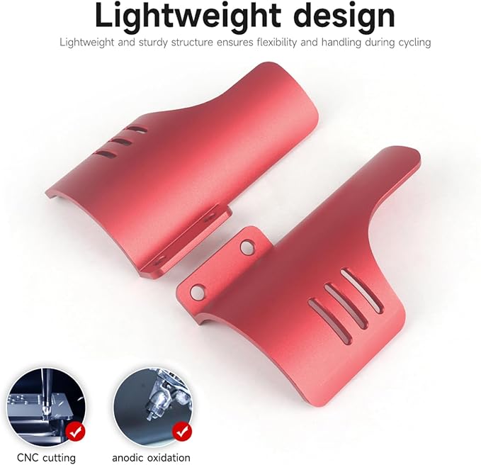Motorcycle Front Fork Guards for Touring CVO Road Glide FLTRXSE ST FLTRXSTSE CVO Road Glide Upgrade 2024 Dust Protection Lower Fork Leg Deflector Shield (Red)