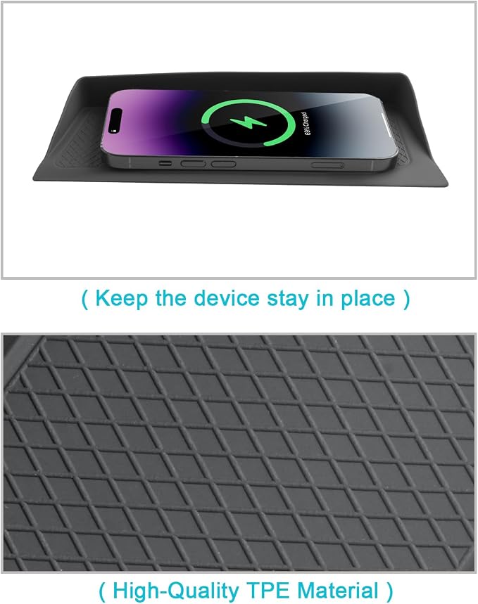 CDEFG 2PCS for 2024 2025 2026 Mazda CX-90 CX-70 Center Console Organizer for 2024-2026 Mazda CX-90 CX-70 Middle Console Storage Box Wireless Charging Protecive Mat CX-90 CX70 Accessories