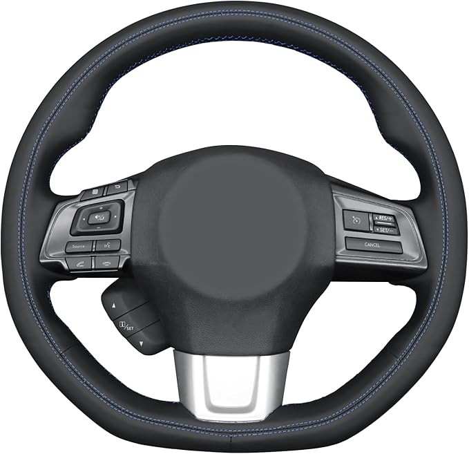 MEWANT Hand Stitch Steering Wheel Cover Wrap for Subaru WRX 2015-2021 / WRX STI 2015-2021 Steering Wheel Accessories for Subaru WRX