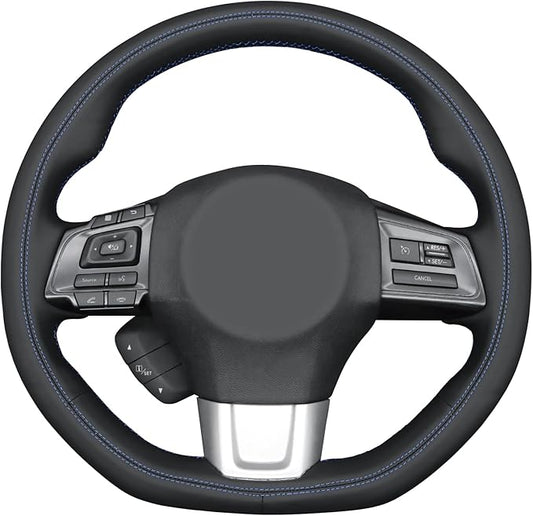 MEWANT Hand Stitch Steering Wheel Cover Wrap for Subaru WRX 2015-2021 / WRX STI 2015-2021 Steering Wheel Accessories for Subaru WRX