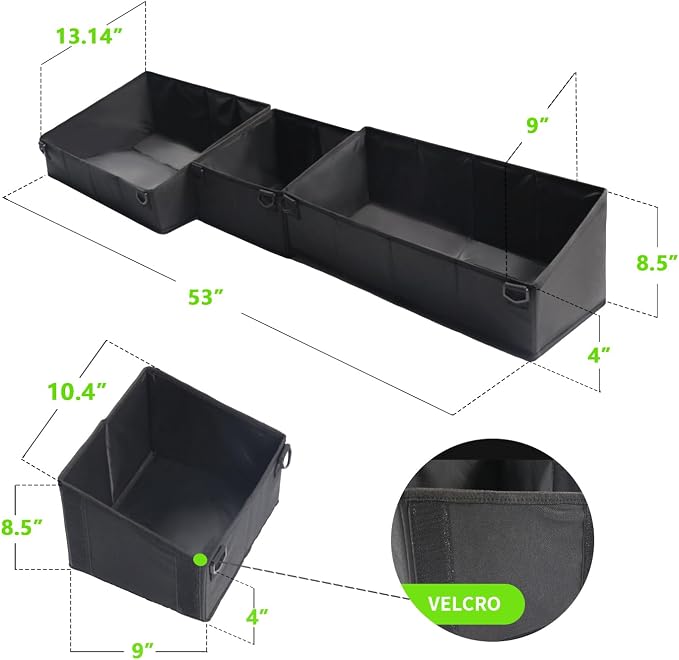 Under Seat Storage Box Compatible with Chevy Silverado/GMC Sierra 1500 2019 2020 2021 2022 2023, Foldable Underseat Organizer for Silverado/Sierra 2500/3500 2023 2022-2020 Crew Cab Accessories