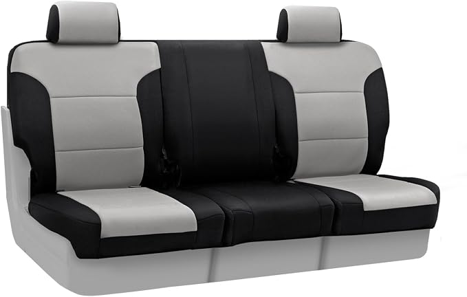 Coverking Custom Fit Front 50/50 Bucket Seat Cover for Select Ford F-Series Models - Neosupreme (Gray with Black sides)