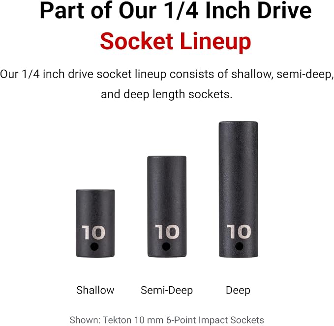 TEKTON 1/4 Inch Drive Impact Socket Set, 87-Piece | SID90206
