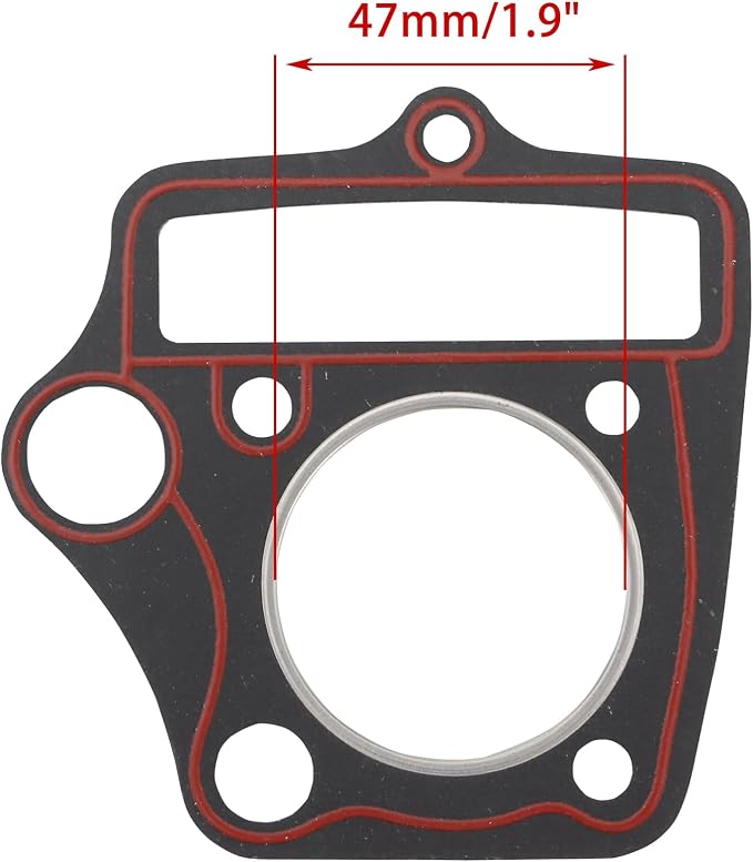 WOOSTAR 52.4mm Big Bore Cylinder Top End Gasket Kit Replacement for 4 Stroke Chinese Taotao Coolster 110cc Engine ATV Quad Go Kart Dirt Bike