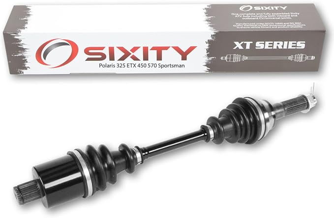 Sixity XT Rear Right CV Axle for Polaris 325 ETX 450 570 2015-2016 | Sportsman. Complete axle assembly with a 5140 chrome steel shaft, inboard and outboard CV joints, fully assembled