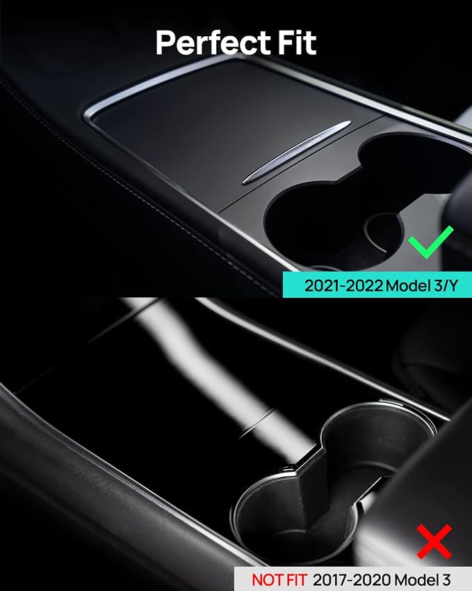 HALOBLK Center Console Organizer Tray, Two-Tier Removable Design Compatible with Tesla Model 3 (2021-2023) Model Y (2021-2024)
