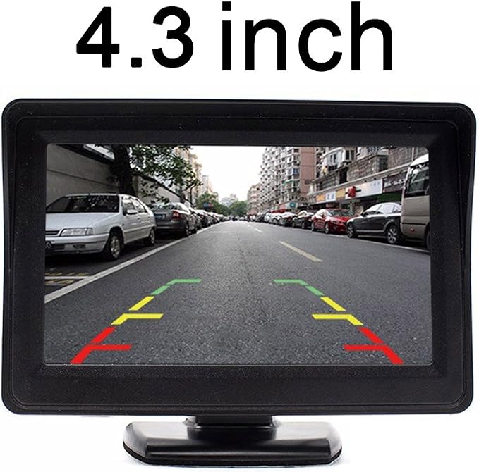 1280*720 Pixels HD Car Rear View Trunk Handle Parking Rear view Camera Replacement for Toyota Hilux 8 MK8 Pickup Truck Masters OX AN120 AN130 Revo Recco/Invincible 50 2015-2019(With 4.3-inch Monitor)