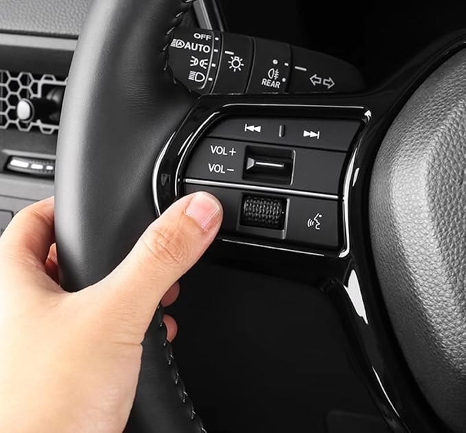Car Accessories Fit for Honda CR-V CRV 2023 2024 Interior Button Cover Trim Strips (Glossy Black) ABS 1 PC