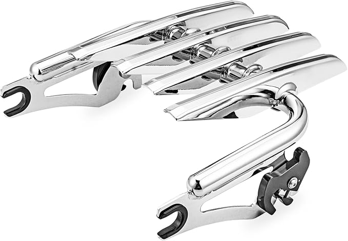 Mofun Chrome Luggage Rack Stealth Style Detachable Compatible with Harley Touring Street Electra Road Glide Road King 2009-2025, Fit Street Glide Accessories