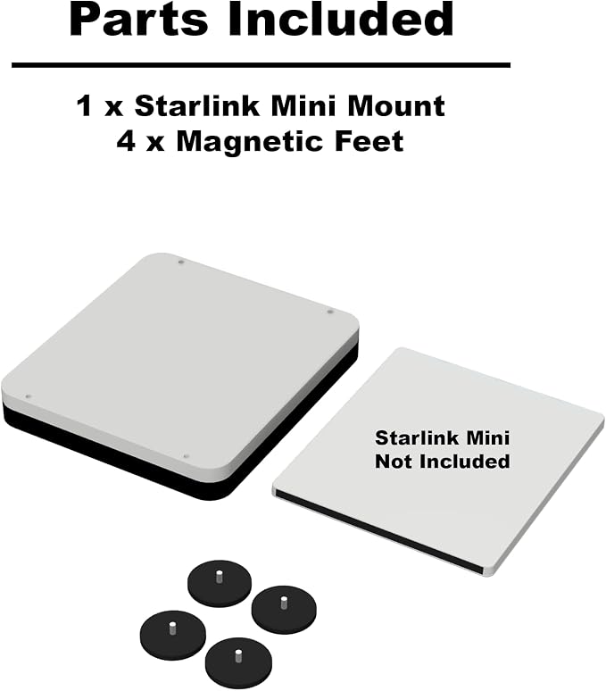 Starlink Mount Ultra-Durable Kit for Campers, RVs, UTVs, Trucks, & Cars | USA Made | Interior and Exterior Vehicle Installation | Hardtop Complete Coverage (No Charger, Mount + Magnets)