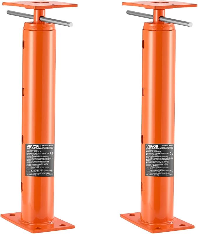 VEVOR House Floor Jacks, 2 Pack 19-36 Inch Height Range, 18000 lbs Max Load Capacity, Adjustable Support Beam Basement Jack Post Pole for Leveling, Lift Steel Telescoping Post for Temporary Support