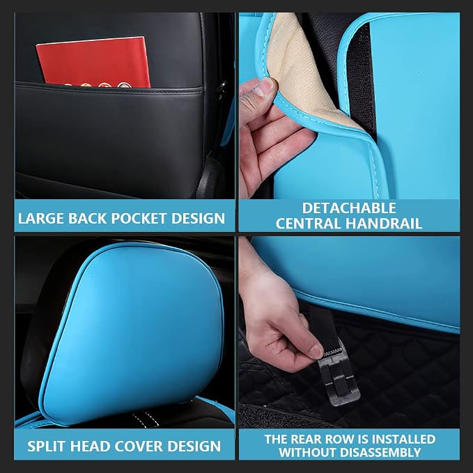 Car Seat Cover 7 Seats for Toyota Highlander 2001-2026, Durable Wear Resistant Waterproof Seat Cover, Breathable No Odor Premium Leather Vehicle Interior Accessories.(7 Luxury,Black Yellow)