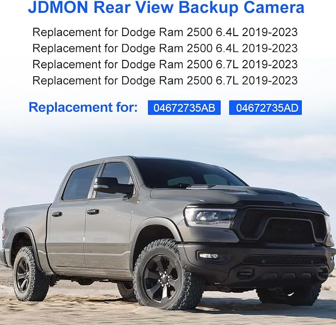 JDMON Backup Rear Park Assist Camera Compatible with Dodge Ram 2500 3500 6.4L 6.7L 2019 2020 2021 2022 2023 Replacement for 04672735AB 04672735AD Reversing Aid Camera