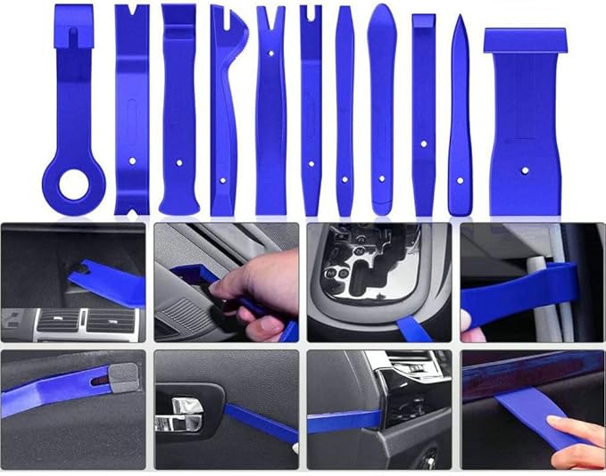 19Pcs Trim Removal Tool Set, Car Panel Door Audio Trim Removal Tool Kit for Automotive Auto Clip Pliers Fastener Remover Nylon Tool Set Vehicle Dash Radio Audio Installer with Storage Bag AUTR19NBL