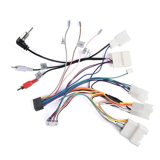 for Toyora Car Radio JBL Wiring Harness 16 Pin Adapter Compatible with Toyota Camry Corolla RAV4 Highlander Land Cruiser Prado Vios Yaris Sienna, Canbus, Steering Wheel Control