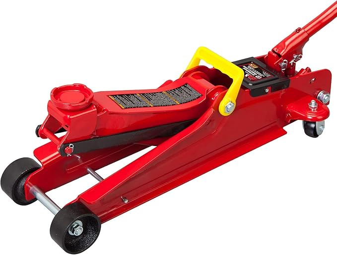 Big RED T825051-1 Torin Hydraulic Low Profile Trolley Floor Jack with Single Piston Quick Lift Pump, 2.5 Ton (5,000 lb) Capacity - Red