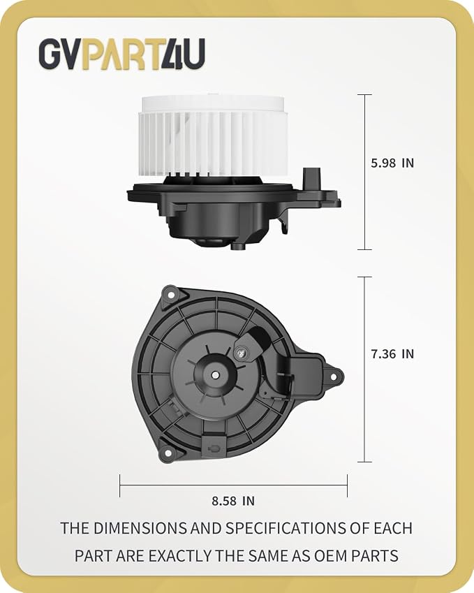 Front Blower Motor 700188 for 2005-2015 Toyota Tacoma, 2005 2006 2007 2008 2009 2010 2011 2012 2013 2014 2015 Blower Motor Fan OE: 75846, PM9297, 87103-04040, 87103-04043, 87103-04044