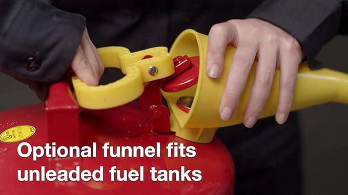 Eagle 2 Gallon Type I Red Safety Gas Can for Gasoline with Flame Arrester, Self-Closing Lid, and F-15 Funnel, Made in the USA, Galvanized Steel Flammable Storage Can, UI20FS