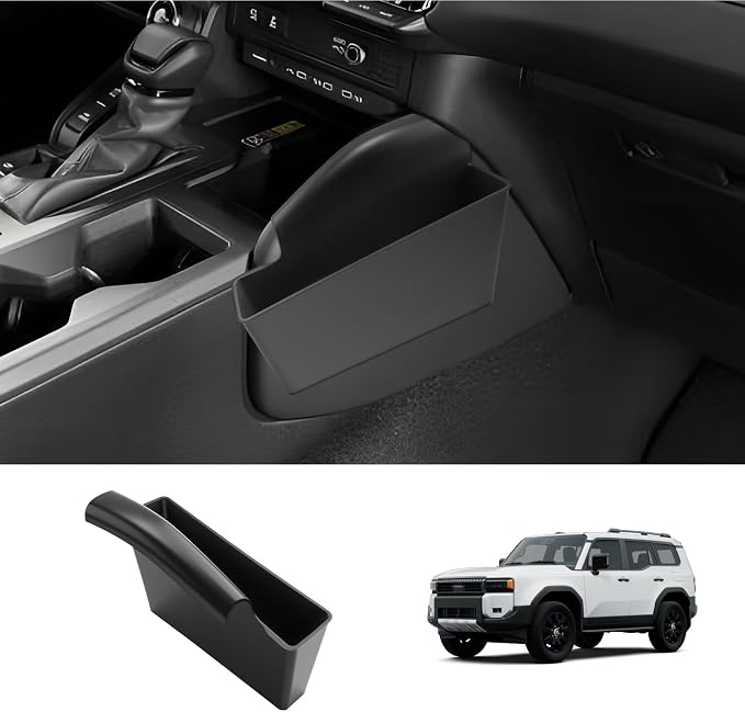 LUWU Center Console Organizer for 2024 2025 2026 Toyota Land Cruiser Accessories Armrest Storage Box Tray Passenger Side Organizer Insert Tray ABS Material Land Cruiser 250 Accessories 2025 2026