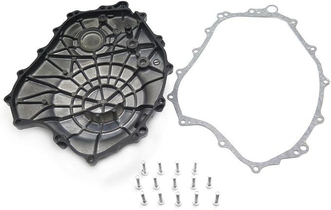 Black Right Engine Clutch Cover Compatible with Hond 2004-2007 CBR 1000RR/ 08-15 CB 1000RR
