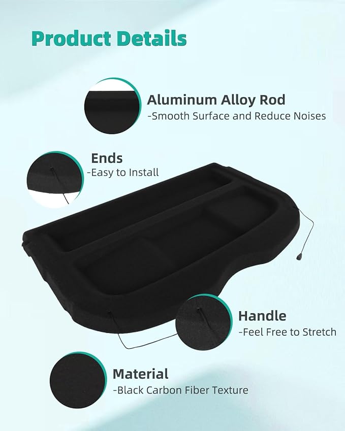 SCITOO Cargo Cover 2017-2022 for Nissan Rogue Sport 2.0L Upgraded Rear Trunk Cover with Glass Fiber