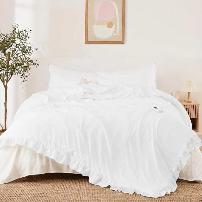 Heated Comforter Blanket with Ruffle, Wireless LCD Controller Electric Quilt - Fast Heating, Overheat Protection, ETL Certified, Machine Washable